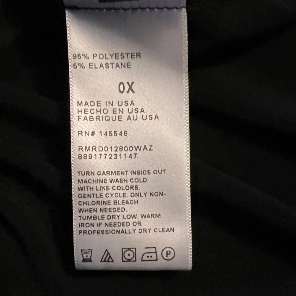RACHEL Rachel Roy Black Sleeveless Asymmetrical Midi Dress Draped Side 0X EUC